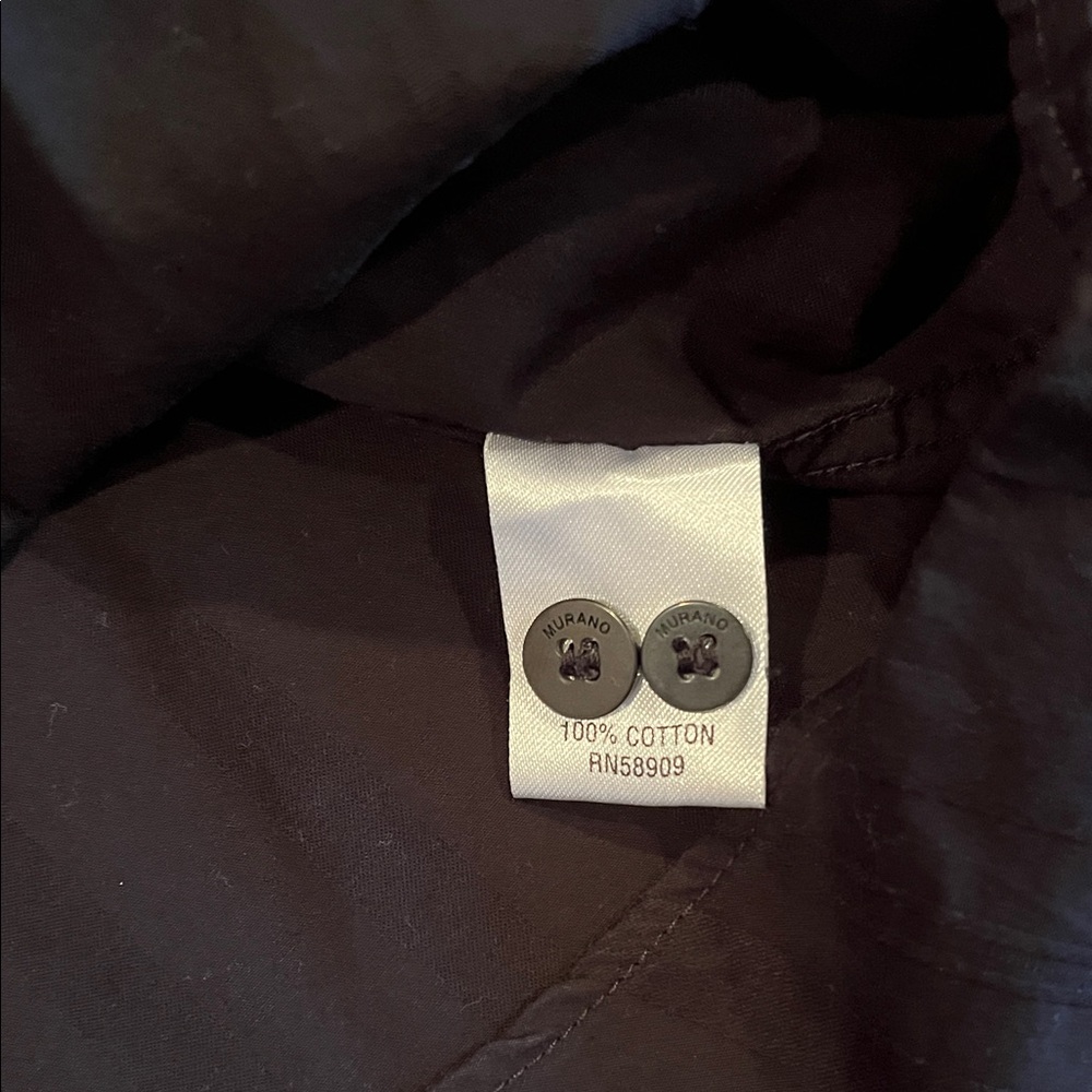 Murano Men's black Striped Button Down Shirt - Picture 3 of 7